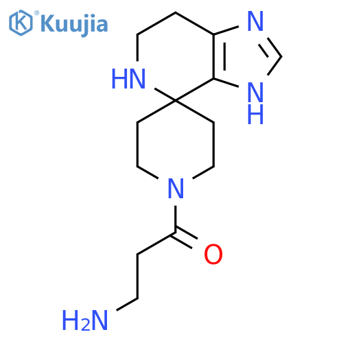 3-amino-1-{3,5,6,7-tetrahydrospiroimidazo4,5-cpyridine-4,4'-piperidine-1'-yl}propan-1-one structure