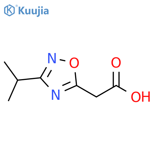 (3-isopropyl-1,2,4-oxadiazol-5-yl)acetic acid structure