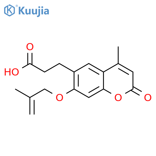 3-{4-methyl-7-[(2-methylprop-2-en-1-yl)oxy]-2-oxo-2H-chromen-6-yl}propanoic acid structure
