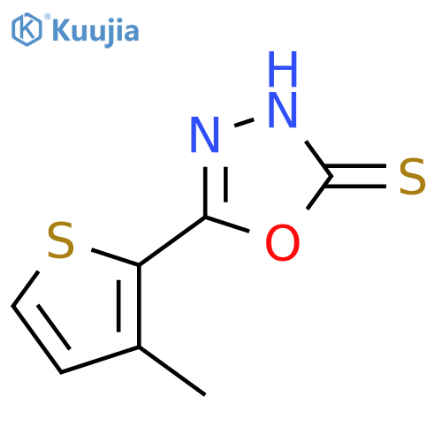 5-(3-methylthiophen-2-yl)-1,3,4-oxadiazole-2-thiol structure
