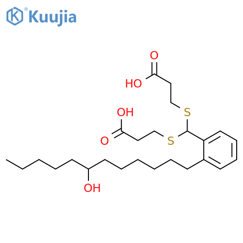 Propanoic acid, 3,3'-[[[2-(7-hydroxydodecyl)phenyl]methylene]bis(thio)]bis- structure