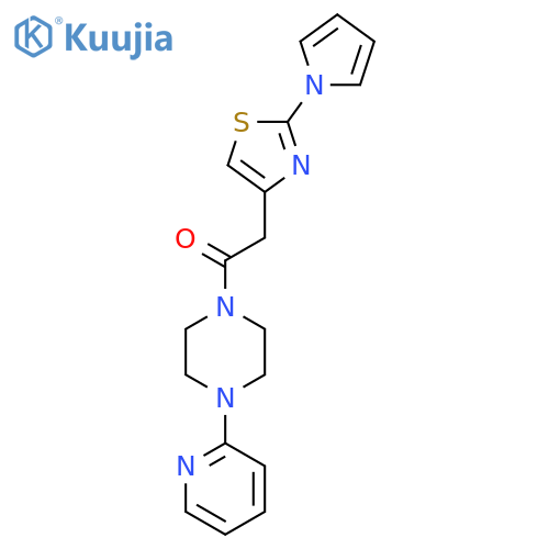 1-4-(pyridin-2-yl)piperazin-1-yl-2-2-(1H-pyrrol-1-yl)-1,3-thiazol-4-ylethan-1-one structure