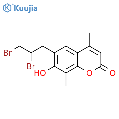 6-(2,3-Dibromo-propyl)-7-hydroxy-4,8-dimethyl-chromen-2-one structure