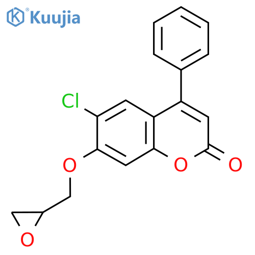 6-Chloro-7-(oxiran-2-ylmethoxy)-4-phenyl-2H-chromen-2-one structure
