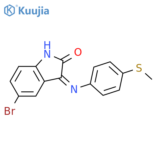 (3Z)-5-bromo-3-{[4-(methylsulfanyl)phenyl]imino}-2,3-dihydro-1H-indol-2-one structure