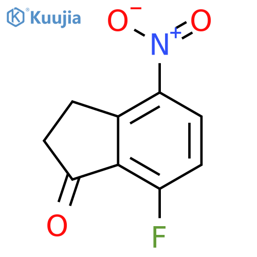 7-fluoro-4-nitro-2,3-dihydro-1H-inden-1-one structure