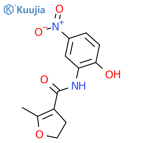 N-(2-hydroxy-5-nitrophenyl)-5-methyl-2,3-dihydrofuran-4-carboxamide structure