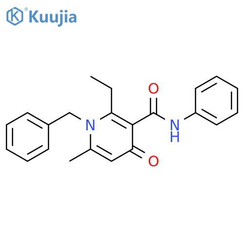 3-Pyridinecarboxamide,2-ethyl-1,4-dihydro-6-methyl-4-oxo-N-phenyl-1-(phenylmethyl)- structure