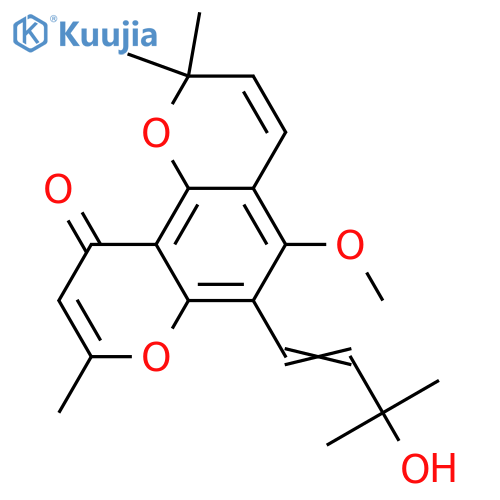 6-(3-Hydroxy-3-methyl-1-butenyl)-5-methoxy-2,2,8-trimethyl-2H,10H-benzo[1,2-b:3,4-b']dipyran-10-one structure