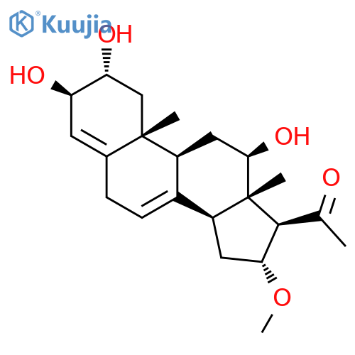 Pregna-4,7-dien-20-one, 2,3,12-trihydroxy-16-methoxy-, (2a,3b,12b,16a)- structure