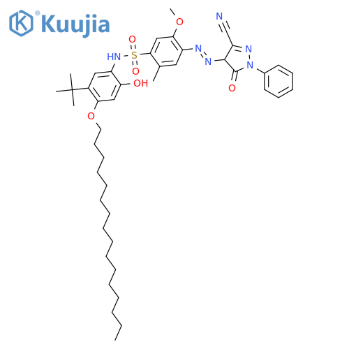 Benzenesulfonamide, 4-[(3-cyano-4,5-dihydro-5-oxo-1-phenyl-1H-pyrazol-4-yl)azo]-N-[5-(1,1- dimethylethyl)-4-(hexadecyloxy)-2-hydroxyphenyl]-5-methoxy-2-methyl- structure