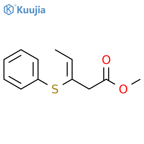 3-Pentenoic acid, 3-(phenylthio)-, methyl ester, (Z)- structure