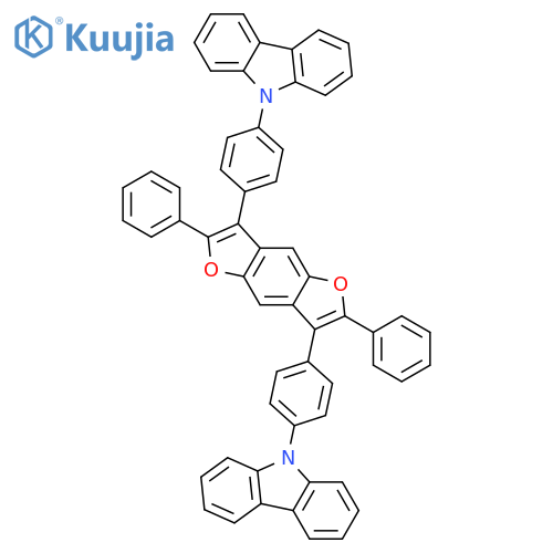 3,7-bis[4-(N-carbazolyl)-phenyl]-2,6-diphenylbenzo[1,2-b:4,5-b']difuran structure