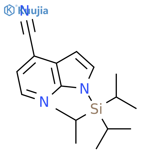 1-(Triisopropylsilyl)-1H-pyrrolo-2,3-bpyridine-4-carbonitrile structure
