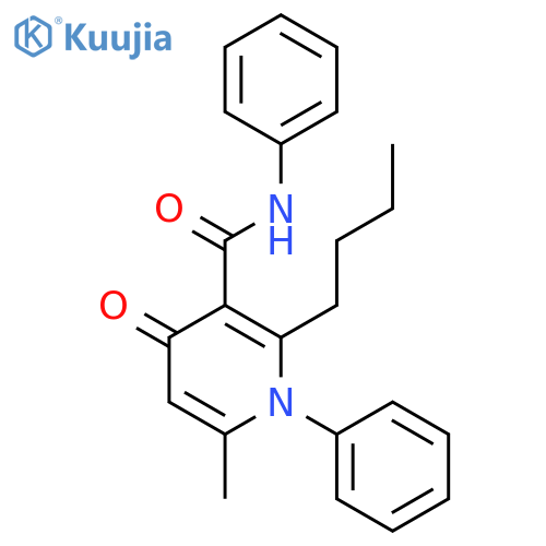3-Pyridinecarboxamide, 2-butyl-1,4-dihydro-6-methyl-4-oxo-N,1-diphenyl- structure