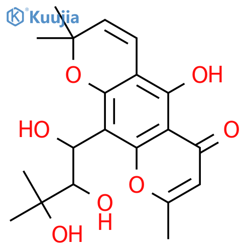 2H,6H-Benzo[1,2-b:5,4-b']dipyran-6-one, 5-hydroxy-2,2,8-trimethyl-10-(1,2,3-trihydroxy-3-methylbutyl)- structure