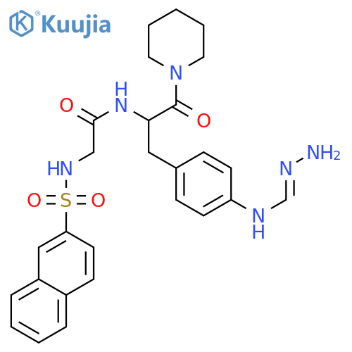 Acetamide,N-[1-[[4-[(aminoiminomethyl)amino]phenyl]methyl]-2-oxo-2-(1-piperidinyl)ethyl]-2-[(2-naphthalenylsulfonyl)amino]- structure