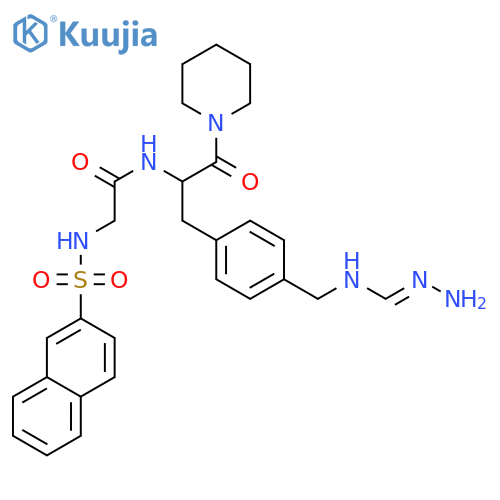 Acetamide,N-[1-[[4-[[(aminoiminomethyl)amino]methyl]phenyl]methyl]-2-oxo-2-(1-piperidinyl)ethyl]-2-[(2-naphthalenylsulfonyl)amino]- structure