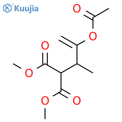 Propanedioic acid, [2-(acetyloxy)-1-methyl-2-propenyl]-, dimethyl ester structure