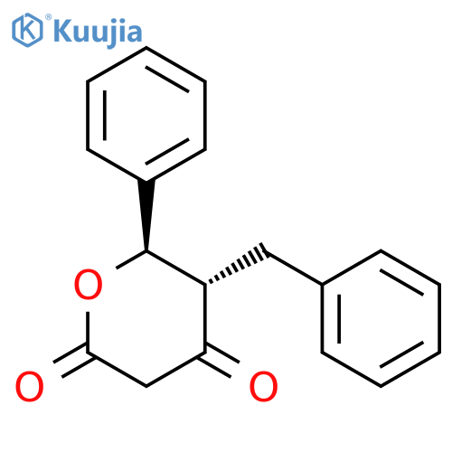 2H-PYRAN-2,4(3H)-DIONE, DIHYDRO-6-PHENYL-5-(PHENYLMETHYL)-, TRANS- structure