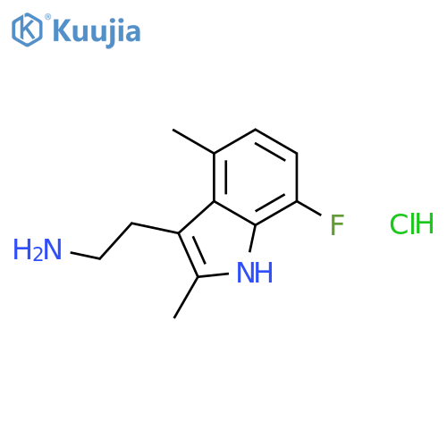 2-(7-Fluoro-2,4-dimethyl-1H-indol-3-yl)ethanamine hydrochloride structure