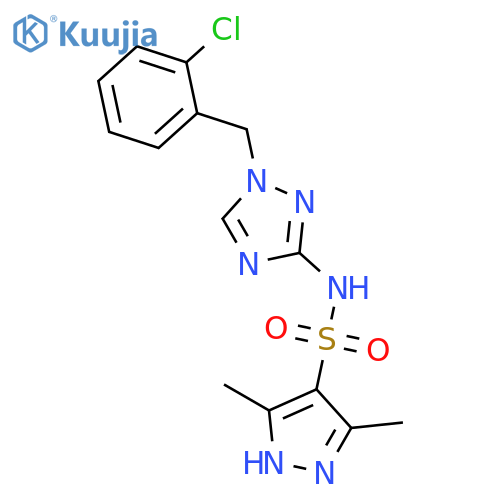 <br>3,5-Dimethyl-1H-pyrazole-4-sulfonic acid [1-(2-chloro-benzyl)-1H-[1,2,4]tri azol-3-yl]-amide structure