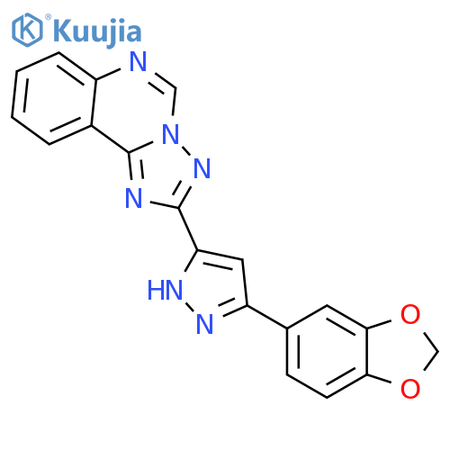 <br>2-(5-Benzo[1,3]dioxol-5-yl-1H-pyrazol-3-yl)-[1,2,4]triazolo[1,5-c]quinazoli ne structure
