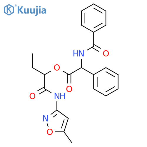<br>1-[(5-methyl-1,2-oxazol-3-yl)amino]-1-oxobutan-2-yl phenyl[(phenylcarbonyl) amino]acetate structure