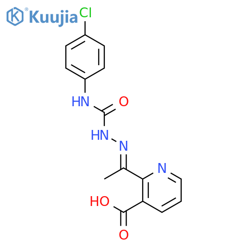 3-Pyridinecarboxylic acid, 2-[1-[[[(4-chlorophenyl)amino]carbonyl]hydrazono]ethyl]- structure