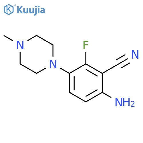 6-amino-2-fluoro-3-(4-methyl-1-piperazinyl)-Benzonitrile structure