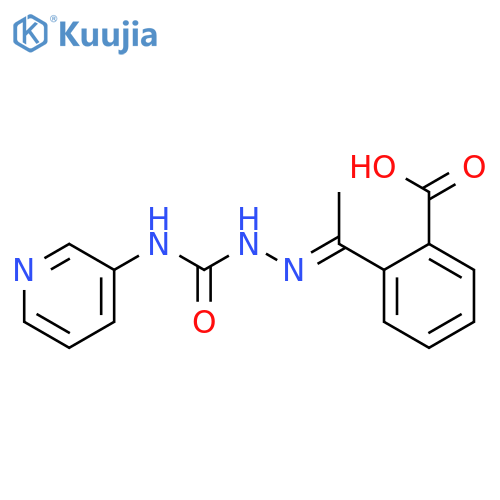 Benzoic acid, 2-[1-[[(3-pyridinylamino)carbonyl]hydrazono]ethyl]- structure