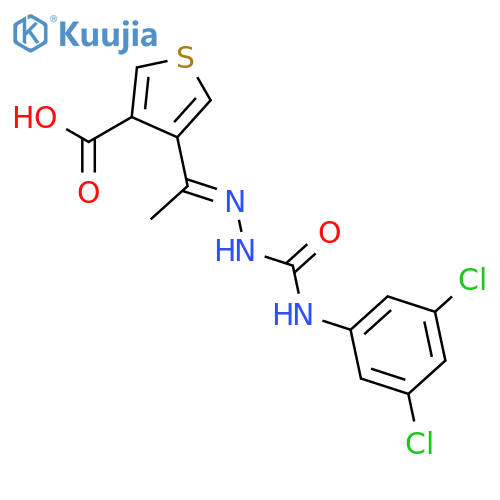 3-Thiophenecarboxylic acid, 4-[1-[[[(3,5-dichlorophenyl)amino]carbonyl]hydrazono]ethyl]- structure
