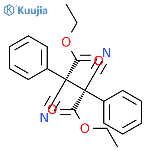Butanedioic acid, 2,3-dicyano-2,3-diphenyl-, diethyl ester, (R*,R*)-(±)- structure