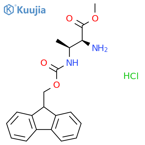(2S,3S)-Methyl 3-((((9H-fluoren-9-yl)methoxy)carbonyl)amino)-2-aminobutanoate hydrochloride structure