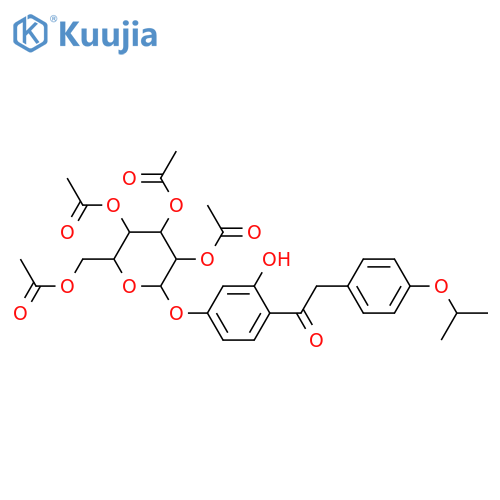 [3,4,5-tris(acetyloxy)-6-(3-hydroxy-4-{2-[4-(propan-2-yloxy)phenyl]acetyl}phenoxy)oxan-2-yl]methyl acetate structure