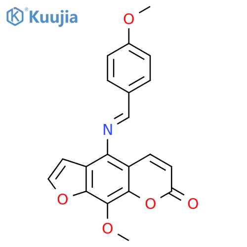 7H-Furo[3,2-g][1]benzopyran-7-one, 9-methoxy-4-[[(4-methoxyphenyl)methylene]amino]- structure