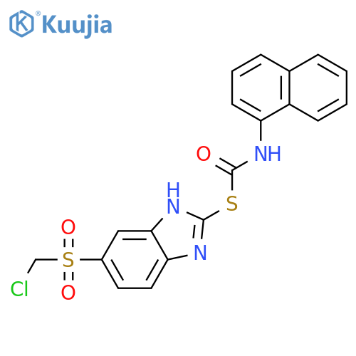 Carbamothioic acid, 1-naphthalenyl-, S-[5-[(chloromethyl)sulfonyl]-1H-benzimidazol-2-yl] ester structure