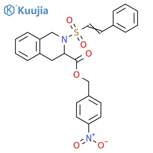 (4-Nitrophenyl)methyl 1,2,3,4-tetrahydro-2-[(2-phenylethenyl)sulfonyl]-3-isoquinolinecarboxylate structure
