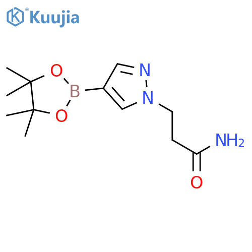 3-(4-(4,4,5,5-tetramethyl-1,3,2-dioxaborolan-2-yl)-1H-pyrazol-1-yl)propanamide structure