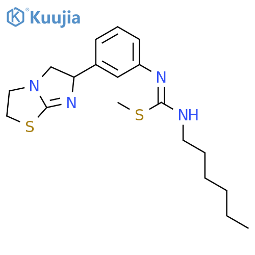 Carbamimidothioic acid, N-hexyl-N'-[3-(2,3,5,6-tetrahydroimidazo[2,1-b]thiazol-6-yl)phenyl]-, methyl ester, (±)- structure
