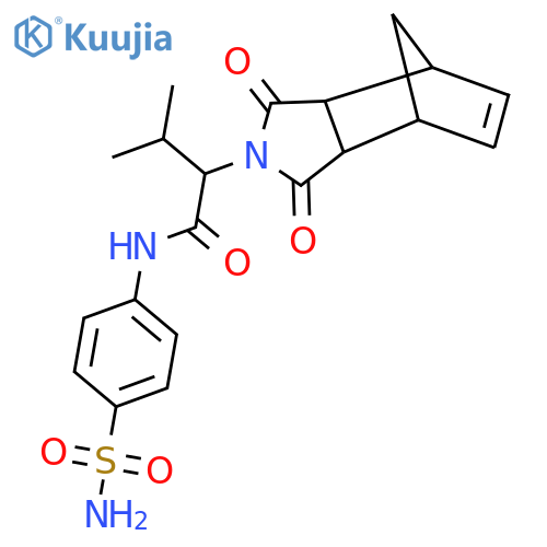 2-{3,5-dioxo-4-azatricyclo[5.2.1.0^{2,6}]dec-8-en-4-yl}-3-methyl-N-(4-sulfamoylphenyl)butanamide structure