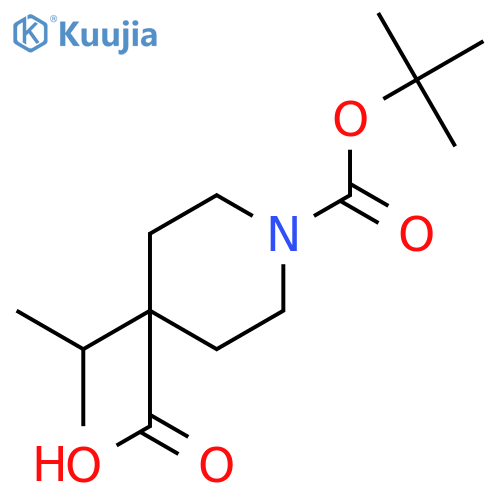 1-tert-butoxycarbonyl-4-isopropyl-piperidine-4-carboxylic acid structure