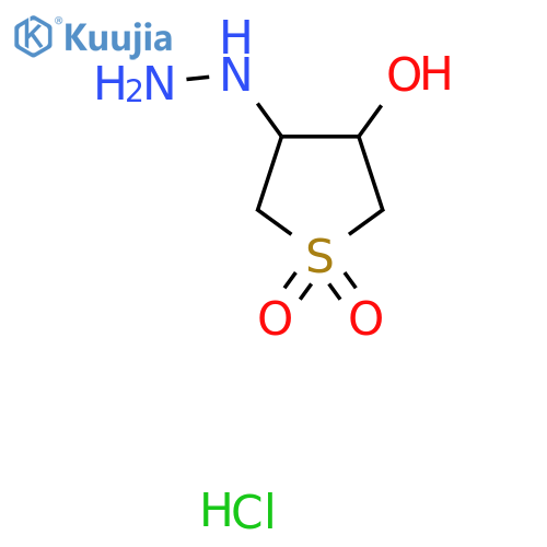 3-hydrazinyl-4-hydroxy-1λ?-thiolane-1,1-dione hydrochloride structure