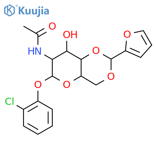 N-6-(2-chlorophenoxy)-2-(furan-2-yl)-8-hydroxy-hexahydro-2H-pyrano3,2-d1,3dioxin-7-ylacetamide structure
