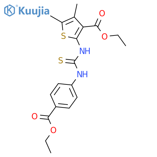3-Thiophenecarboxylic acid, 2-[[[[4-(ethoxycarbonyl)phenyl]amino]thioxomethyl]amino]-4,5-dimethyl-, ethyl ester structure