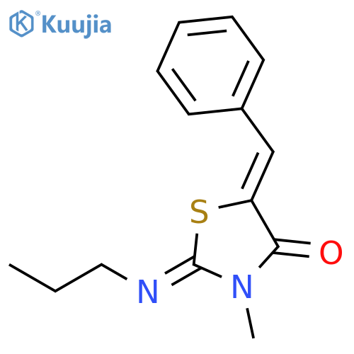 4-THIAZOLIDINONE, 3-METHYL-5-(PHENYLMETHYLENE)-2-(PROPYLIMINO)- structure