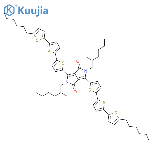 2,5-Bis(2-ethylhexyl)-3,6-bis(5''-hexyl[2,2':5',2''-terthiophen]-5-yl)-2,5-dihydropyrrolo[3,4-c]pyrrole-1,4-dione structure