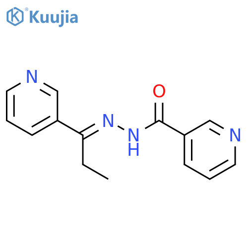 3-Pyridinecarboxylic acid, [1-(3-pyridinyl)propylidene]hydrazide structure