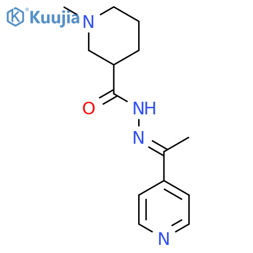 3-Piperidinecarboxylic acid, 1-methyl-, [1-(4-pyridinyl)ethylidene]hydrazide structure