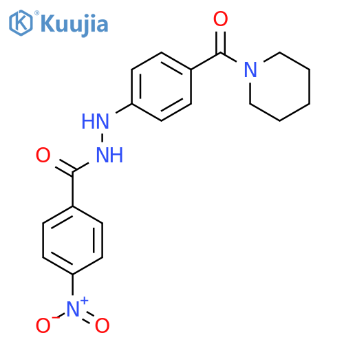 Benzoic acid, 4-nitro-,2-[4-(1-piperidinylcarbonyl)phenyl]hydrazide structure